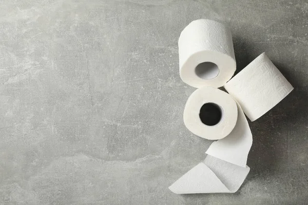 Toilet Paper Grey Background Space Text — Stock Photo, Image