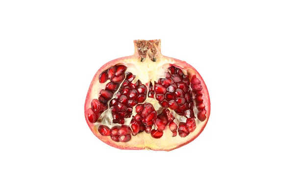 Granátové Jablko Izolované Bílém Pozadí Šťavnaté Ovoce — Stock fotografie