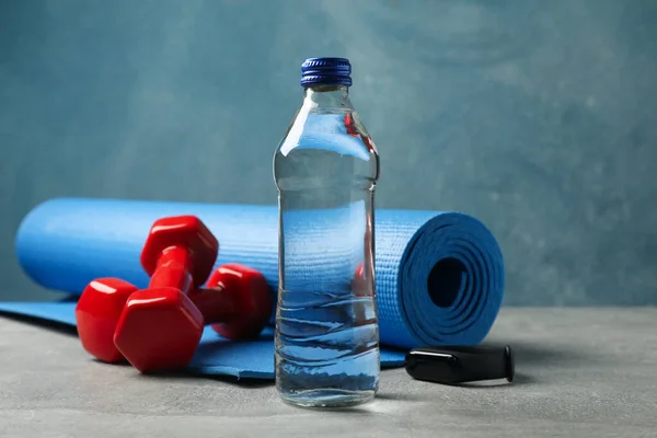 Fitness Tilbehør Grå Bord Nærbillede Sund Livsstil - Stock-foto