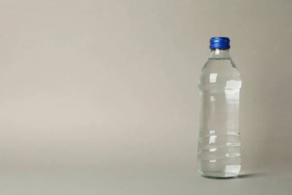 Bottle Water Gray Background Space Text — Stock Photo, Image