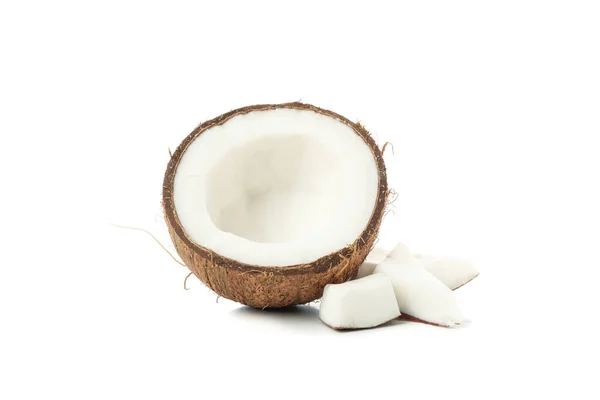 Coco Isolado Sobre Fundo Branco Frutas Tropicais — Fotografia de Stock