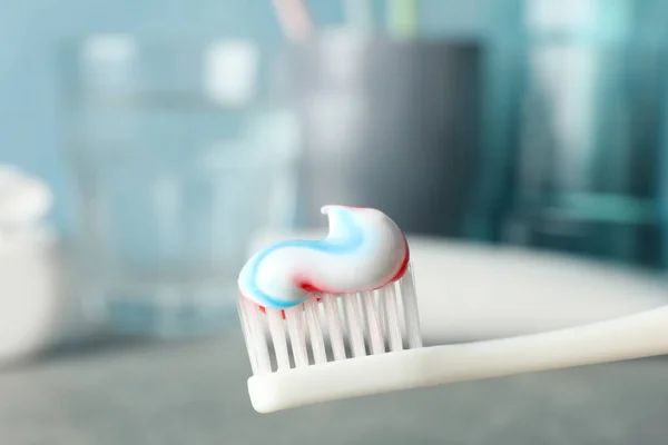 Zahnbürste Mit Zahnpasta Aus Nächster Nähe Zahnpflege — Stockfoto