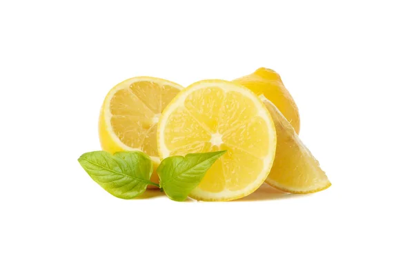 Fresh Lemons Isolated White Background Ripe Fruit — Stock Photo, Image