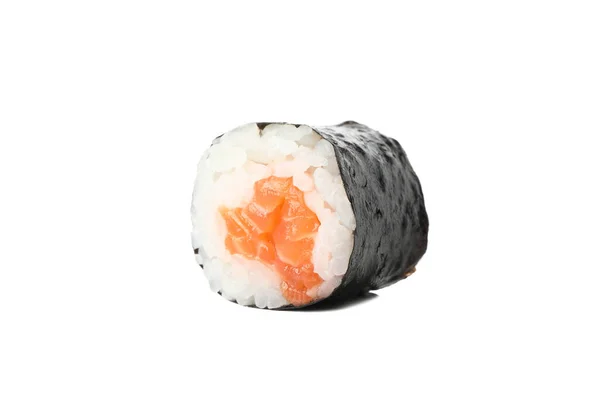 Delicioso Rolo Sushi Isolado Fundo Branco — Fotografia de Stock