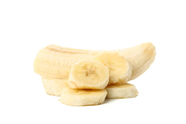 Банана Ізольована Білому Тлі Свіжі Фрукти — стокове фото