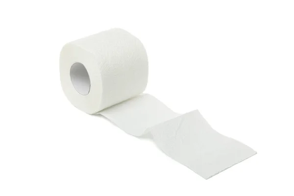 Jednoduchý Toaletní Papír Izolované Bílém Pozadí — Stock fotografie