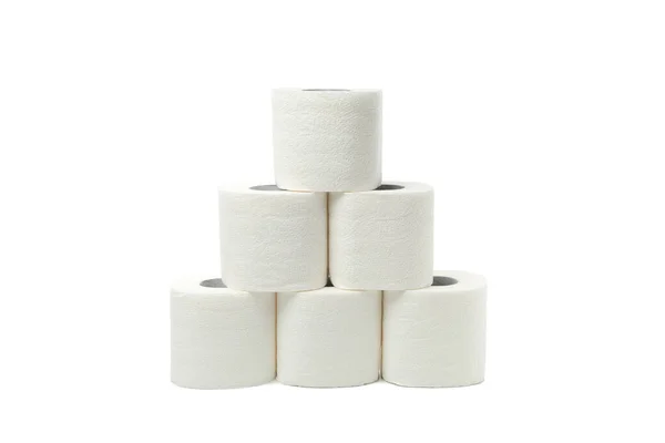 Skupina Toaletního Papíru Izolované Bílém Pozadí — Stock fotografie