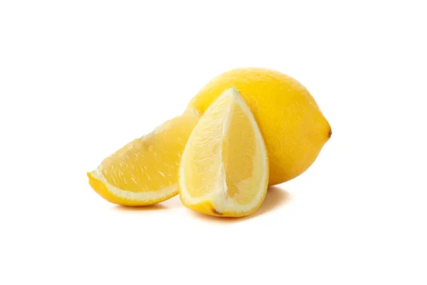 Limone Fresco Isolato Fondo Bianco Frutta Matura — Foto Stock