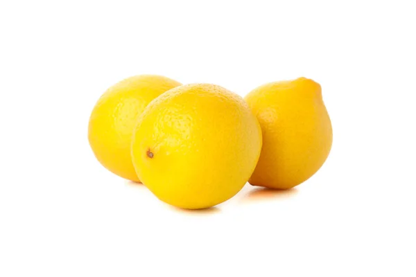 Färska Citroner Isolerade Vit Bakgrund Mogna Frukter — Stockfoto