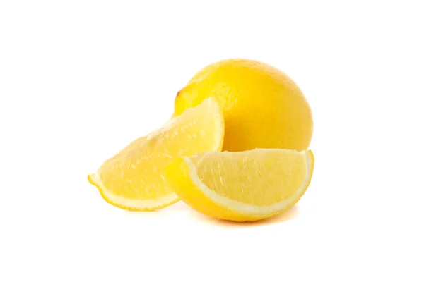 Färsk Citron Isolerad Vit Bakgrund Mogna Frukter — Stockfoto