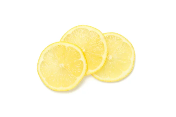 Lemons Slices Isolated White Background Ripe Fruit — Stock Photo, Image