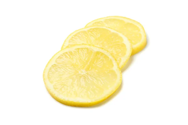 Lemons Slices Isolated White Background Ripe Fruit — Stock Photo, Image