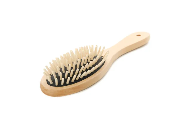 Wooden Hair Brush Isolated White Background — Stock Photo, Image