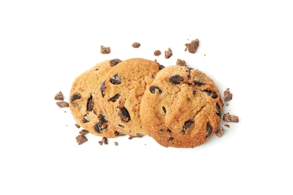 Tasty Cookies Chocolate Isolated White Background — Stock Photo, Image