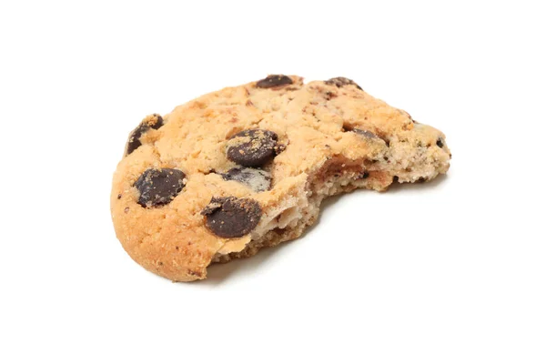 Ízletes Csokoládé Chip Cookie Izolált Fehér Alapon — Stock Fotó