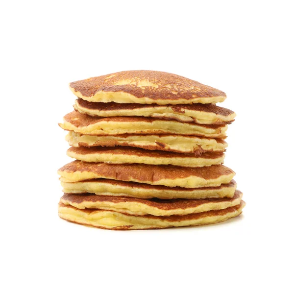 Lekkere Pannenkoeken Geïsoleerd Witte Achtergrond Lekker Ontbijt — Stockfoto