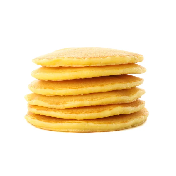 Lekkere Pannenkoeken Geïsoleerd Witte Achtergrond Lekker Ontbijt — Stockfoto