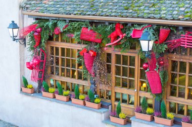Strasboug Aralık 2015. Strazburg, Als, Noel dekorasyon