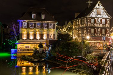  Colmar 29 Aralık 2015. Küçük Venedik, Alsace, Fransa, Avrupa