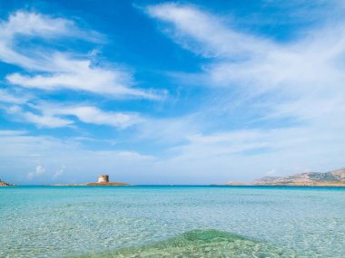 Stintino 24 Ekim 2013. Pelosa beach adlı Sardunya İtalya