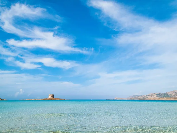 Stintino 24 oktober 2013. Pelosa stranden vid Stintito, Sardinien Italien — Stockfoto