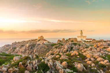 Lighthouse at Capo Testa, Sardinia, Italy clipart