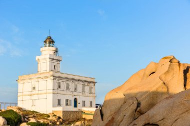 Lighthouse at Capo Testa, Sardinia, Italy clipart
