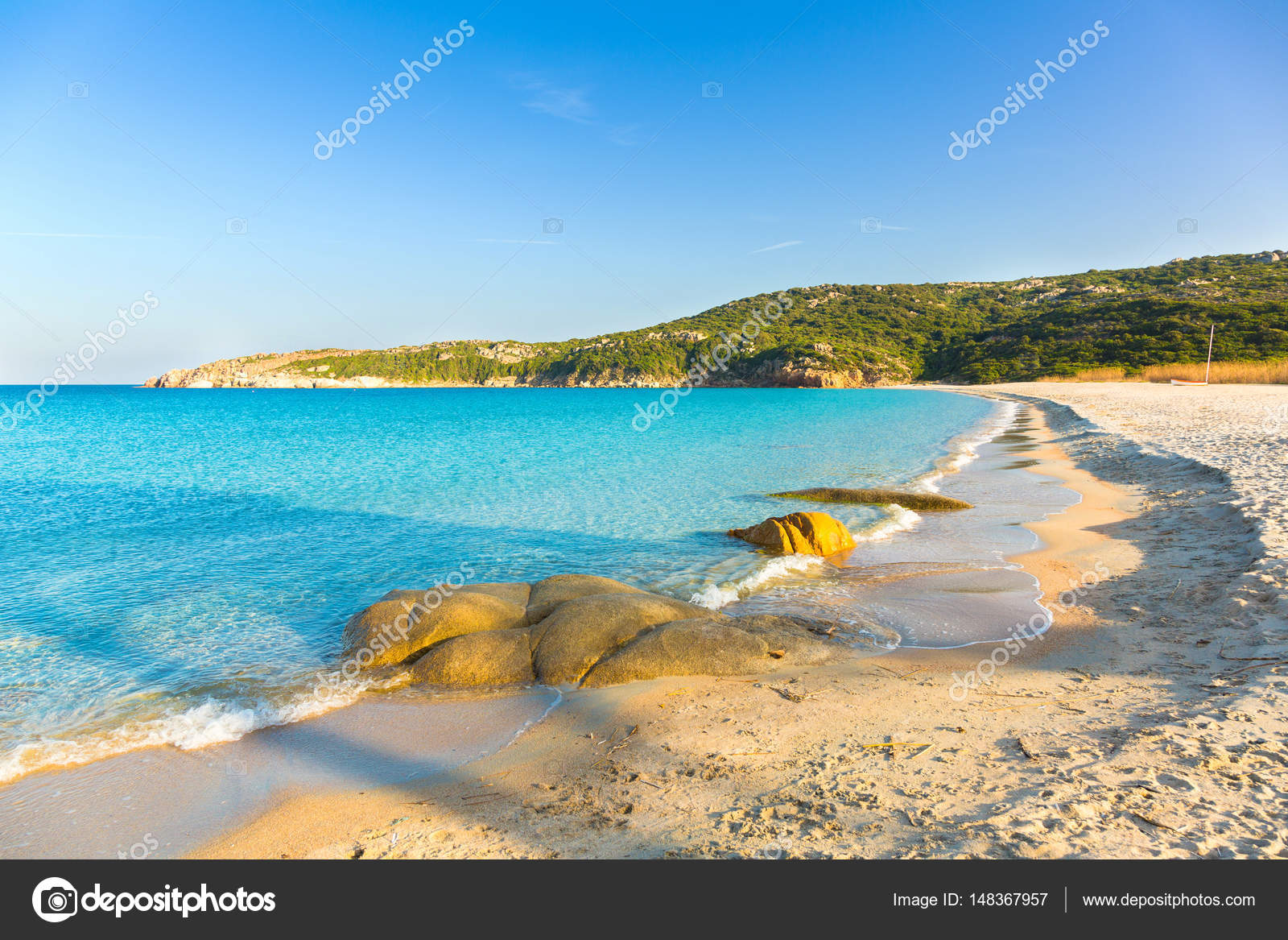 Sardinia Beach The Marmorata Santa Teresa Italy Stock
