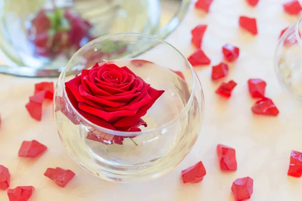 Ensemble de table pour une fête d'événement ou une réception de mariage — Photo