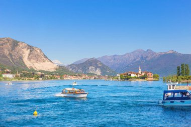 Stresa, Verbania, İtalya - 21 Nisan 2017: Ada Fisherm görünümünü