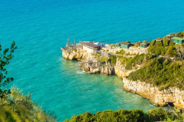 trabucco Monte Pucci Peschici, Apulia, İtalya.