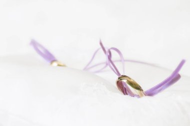 saten yastık üzerinde altın alyans