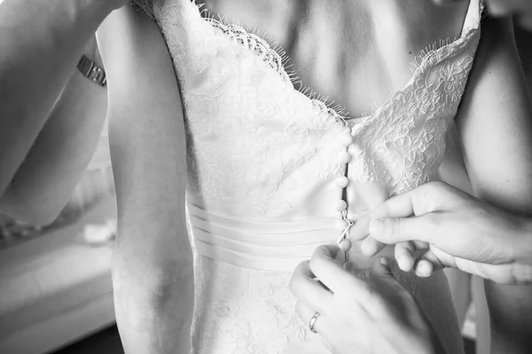Back vestido de noiva — Fotografia de Stock