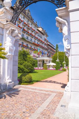 Stresa, Lake Maggiore, Italy, 05 July 2017. View of Grand Hotel  clipart