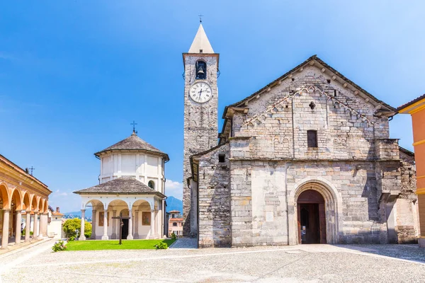 ゲルバシオ教会とマッジョーレ湖、円グラフ上のバヴェーノで Protasio — ストック写真