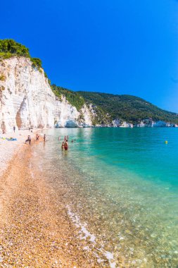 Vignanotica, Apulia, İtalya, 31 Mayıs 2017.The Vignanotica beach, ben