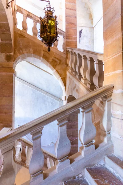 Escalera Del Castillo Cormatin Borgoña Francia — Foto de Stock