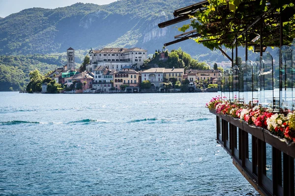 Der Orta See Mit Der Insel San Giulio Piemont Italien — Stockfoto