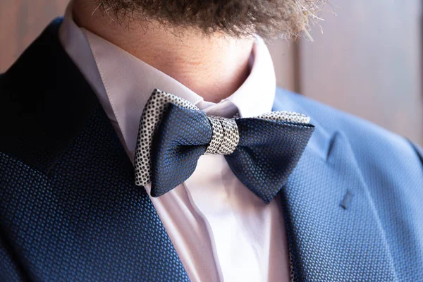 Groom Elegant Blue Suit — Stock Photo, Image