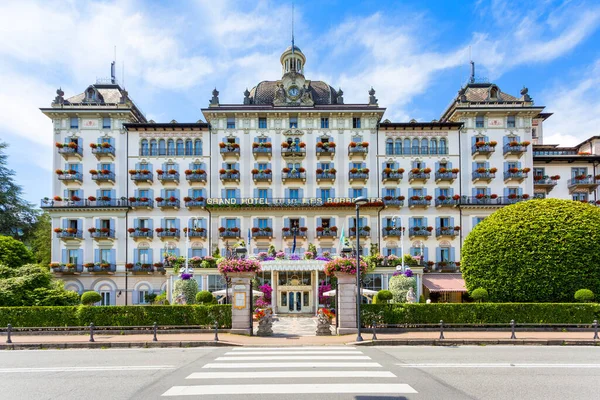 Června2019 Pohled Grand Hotel Des Iles Borromees Stresa Lake Maggiore — Stock fotografie