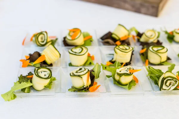 Gemüse Und Käse Sortiment Vorspeisen Und Fingerfood — Stockfoto
