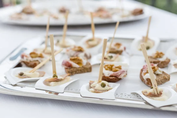 Fleischsortiment Vorspeisen Und Fingerfood — Stockfoto