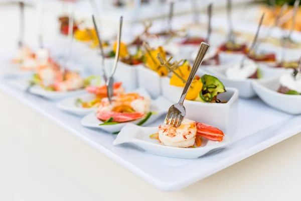 Aperitivos Alimentos Para Dedos Peixe Legumes — Fotografia de Stock