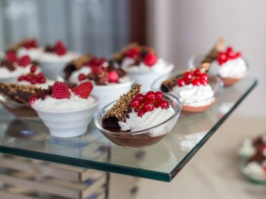 Lezzetli mini tatlılar ve mini kekler.