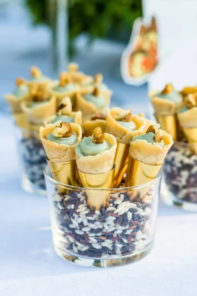 Aperitivos Sortimento Queijo Alimentos Para Dedos — Fotografia de Stock