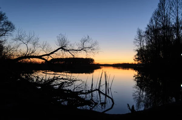 A beautiful sunset over Zaslavl water storage