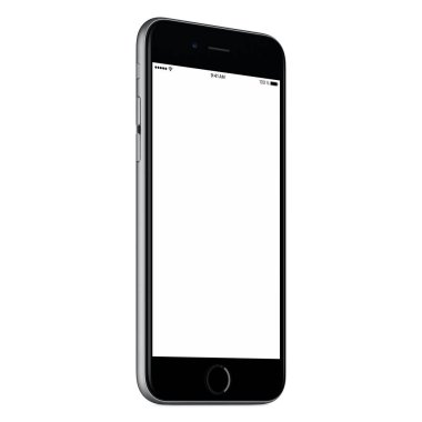 Siyah akıllı telefon biraz ccw boş ekran ile döndürülen iphone benzer kadar sahte 