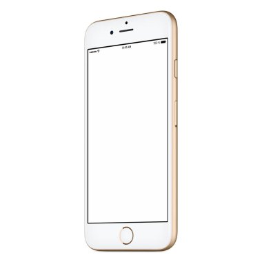 Altın akıllı telefon mock-up iphone Cw benzer biraz boş ekran ile döndürülür 