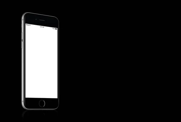 Space Gray Apple iPhone 7 mockup on solid black background with copy space