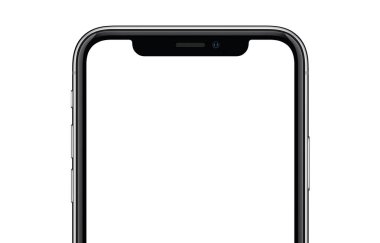 Beyaz arka planda izole iphone X mockup benzer yakın çekim yeni modern akıllı telefon